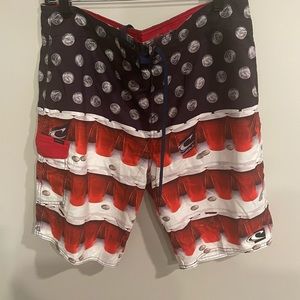 EVERYTHING $6/O’Neill American Flag/Solo Cup and Quarters Swim Trunk